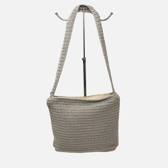 The Sak Hand Crochet Crossbody Bag Sustainable Ecru Yarn 12"W x 9"H x 2"D - Picture 4 of 12